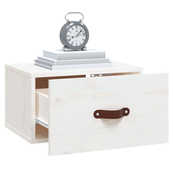 Table de chevet murale Blanc 40x29,5x22 cm - Photo n°4