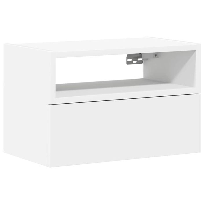 Table de chevet murale blanc 45x26x28,5 cm - Photo n°2