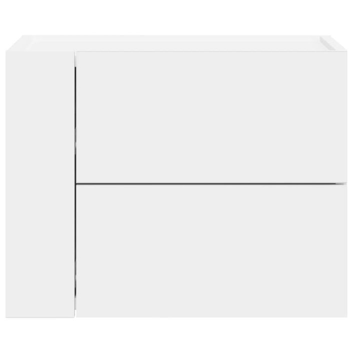 Table de chevet murale blanc 45x30x35 cm - Photo n°4