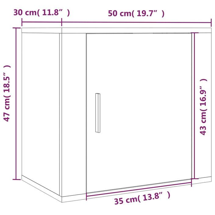 Table de chevet murale Blanc 50x30x47 cm - Photo n°11