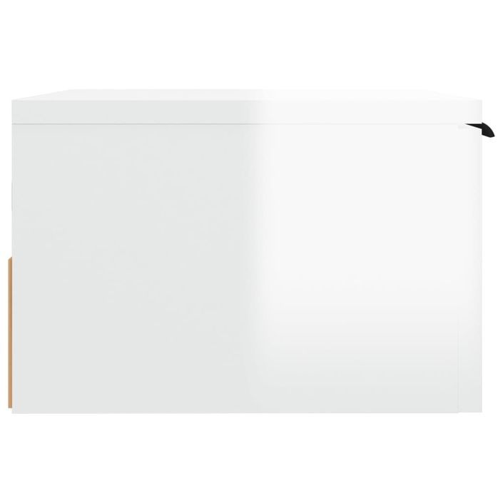 Table de chevet murale blanc brillant 34x30x20 cm - Photo n°4