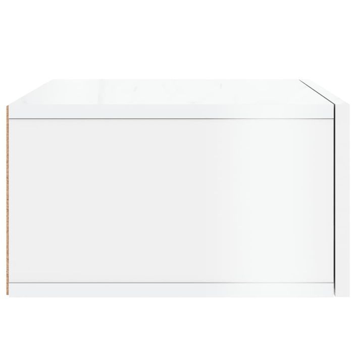 Table de chevet murale blanc brillant 35x35x20 cm - Photo n°7