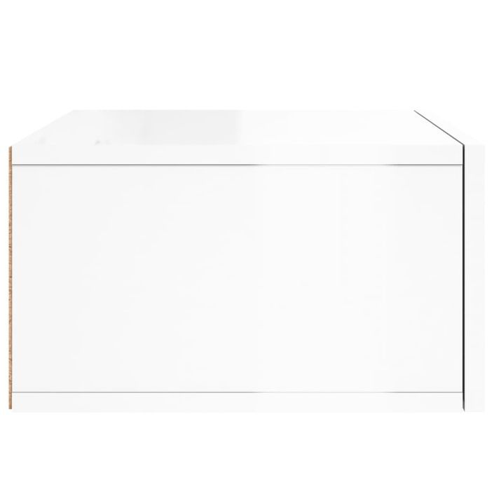 Table de chevet murale blanc brillant 35x35x20 cm - Photo n°7