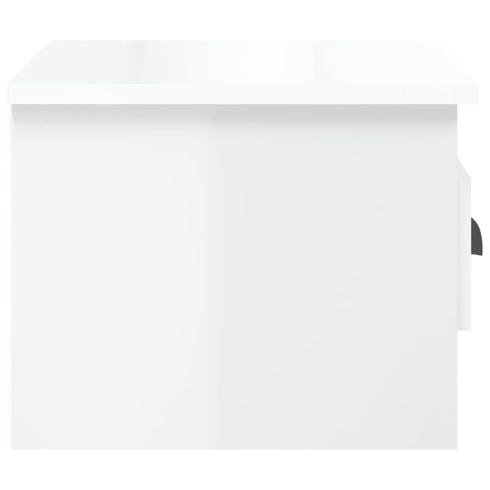 Table de chevet murale blanc brillant 41,5x36x28 cm - Photo n°7
