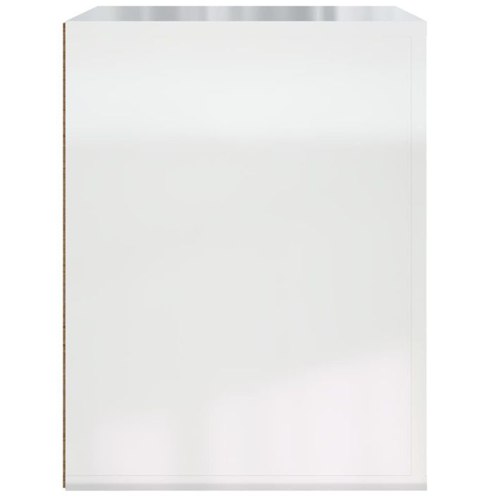 Table de chevet murale Blanc brillant 50x36x47 cm - Photo n°7