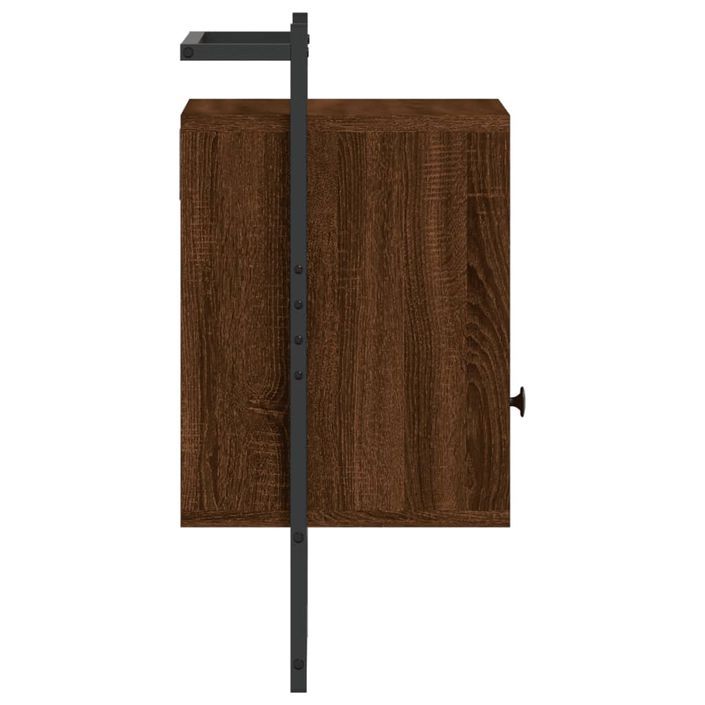 Table de chevet murale chêne brun 40x30x61 cm bois d'ingénierie - Photo n°7