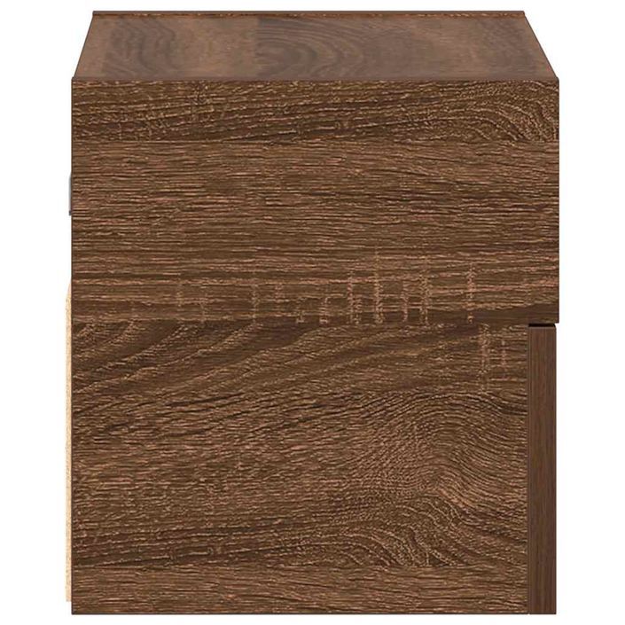 Table de chevet murale chêne marron 45x26x28,5 cm - Photo n°6