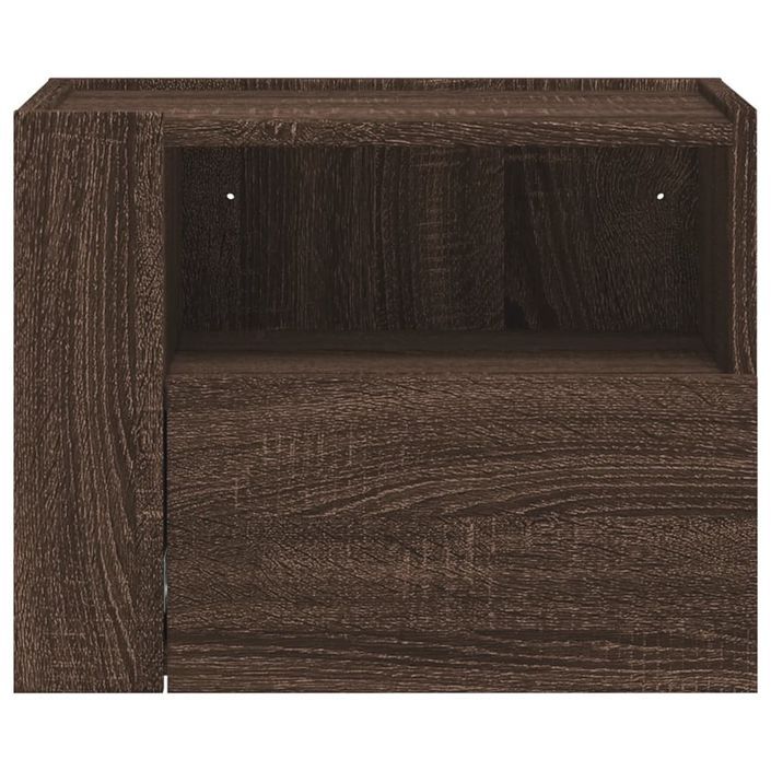 Table de chevet murale chêne marron 45x30x35 cm - Photo n°4