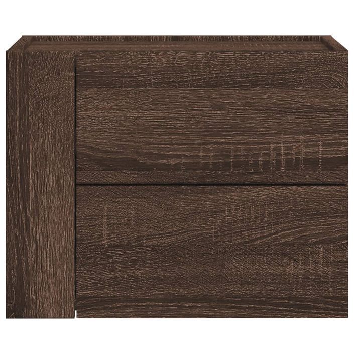 Table de chevet murale chêne marron 45x30x35 cm - Photo n°4