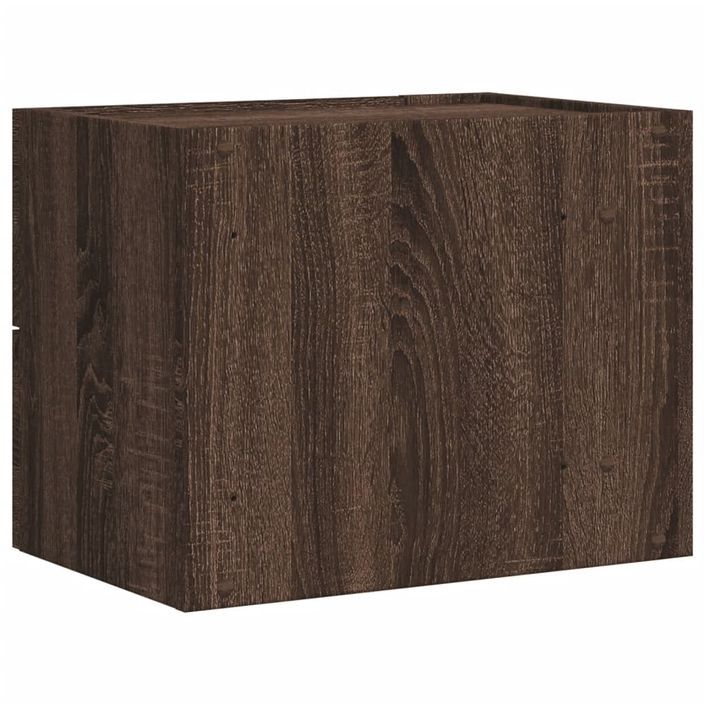 Table de chevet murale chêne marron 45x30x35 cm - Photo n°6