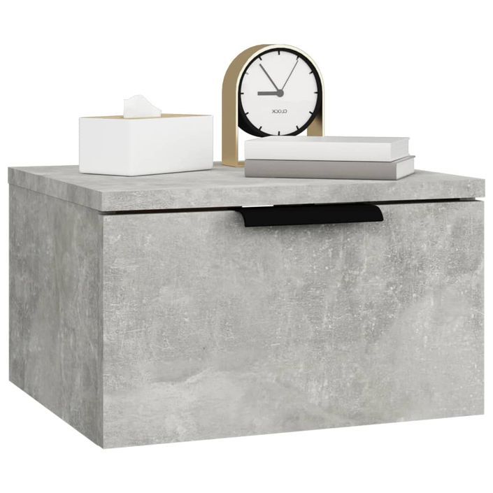 Table de chevet murale Gris béton 34x30x20 cm - Photo n°8