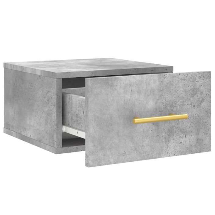 Table de chevet murale gris béton 35x35x20 cm - Photo n°6