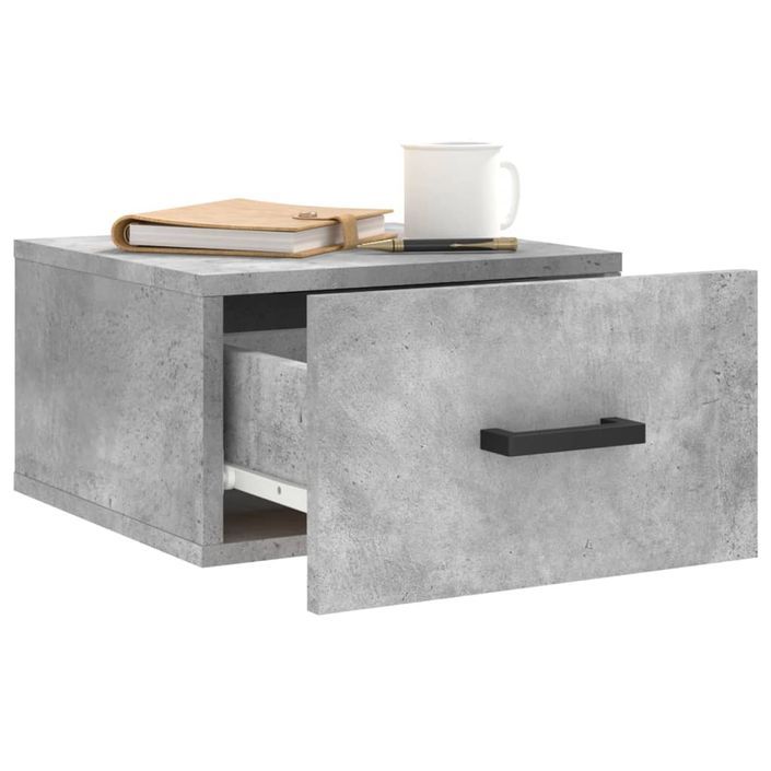 Table de chevet murale gris béton 35x35x20 cm - Photo n°4