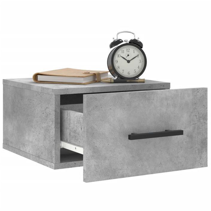 Table de chevet murale gris béton 35x35x20 cm - Photo n°4