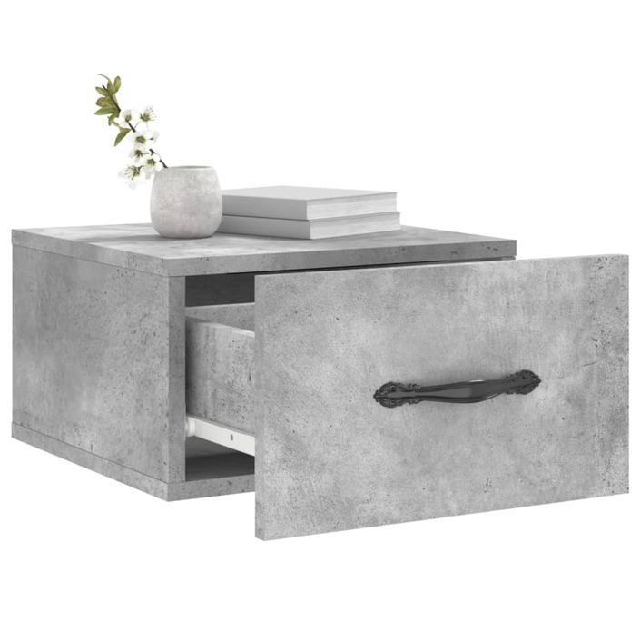 Table de chevet murale gris béton 35x35x20 cm - Photo n°4