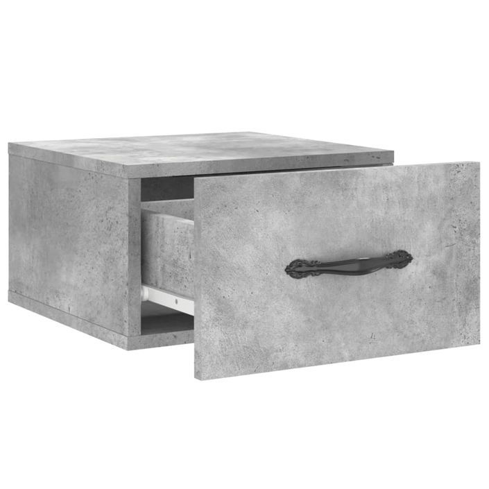 Table de chevet murale gris béton 35x35x20 cm - Photo n°6