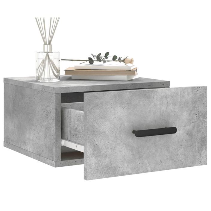 Table de chevet murale gris béton 35x35x20 cm - Photo n°4