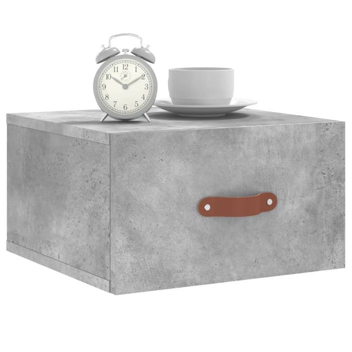 Table de chevet murale gris béton 35x35x20 cm - Photo n°3