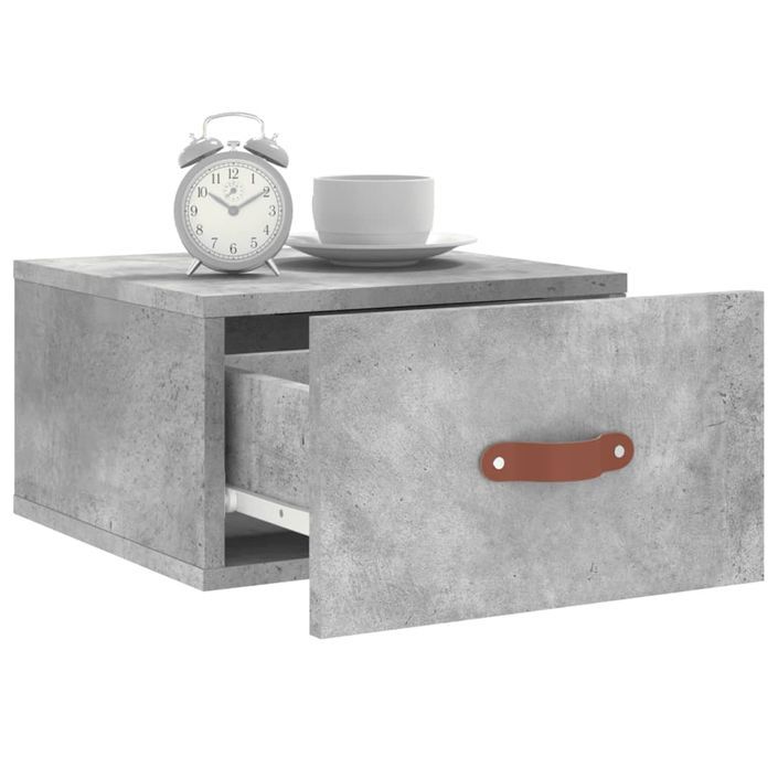 Table de chevet murale gris béton 35x35x20 cm - Photo n°4