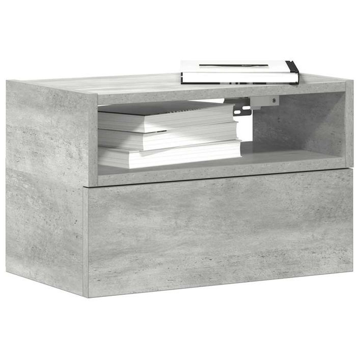 Table de chevet murale gris béton 45x26x28,5 cm - Photo n°1