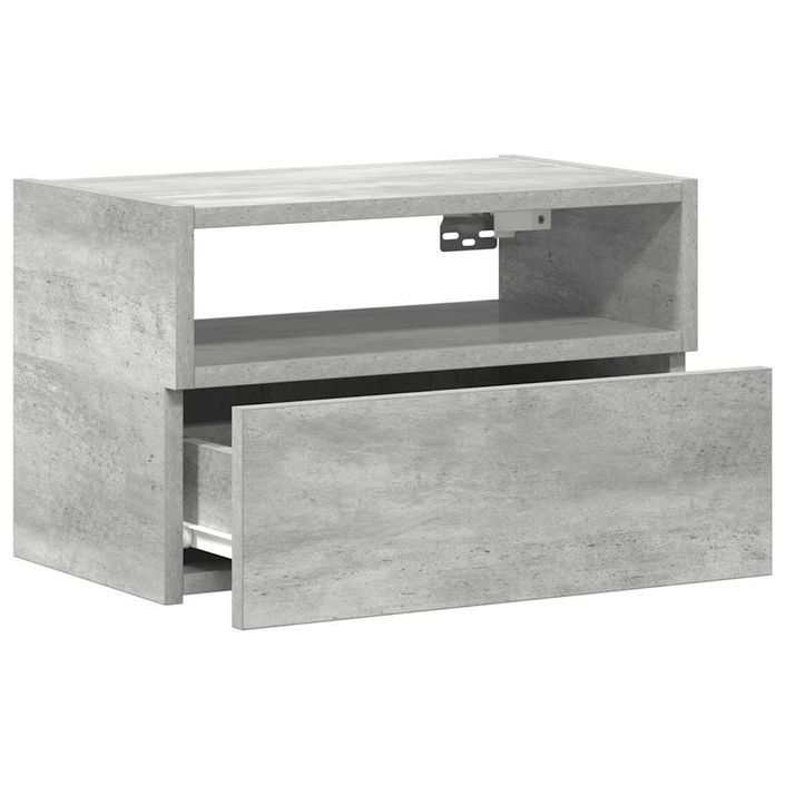 Table de chevet murale gris béton 45x26x28,5 cm - Photo n°5