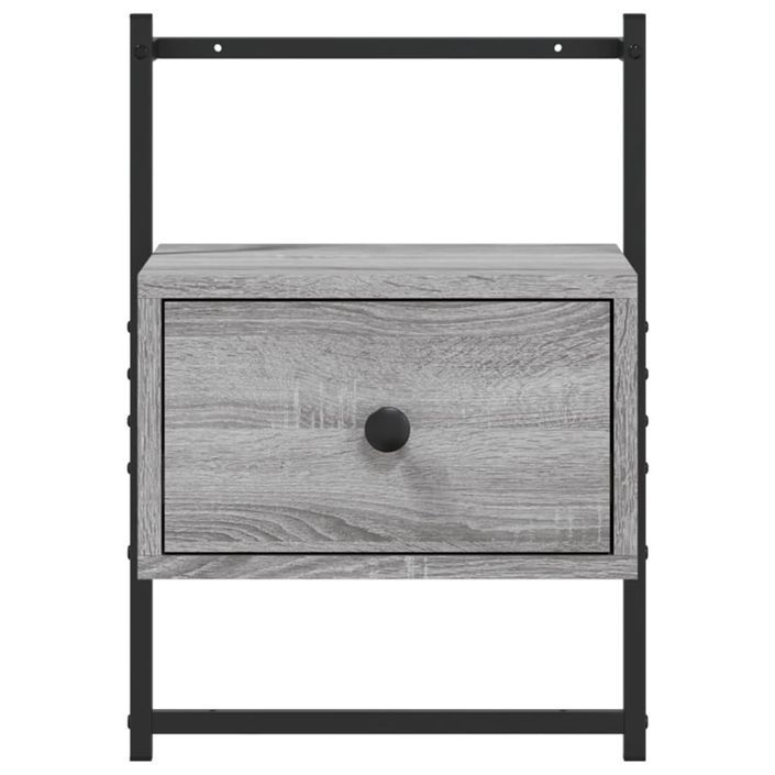 Table de chevet murale sonoma gris 35x30x51cm bois d'ingénierie - Photo n°5