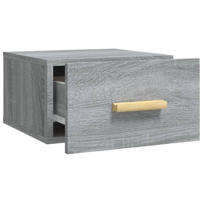 Table de chevet murale sonoma gris 35x35x20 cm - Photo n°6