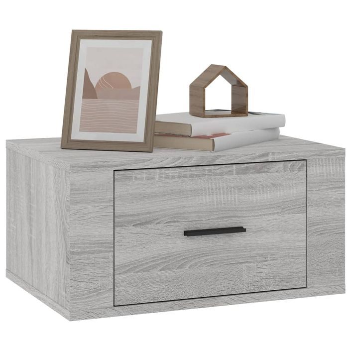 Table de chevet murale Sonoma gris 50x36x25 cm - Photo n°4