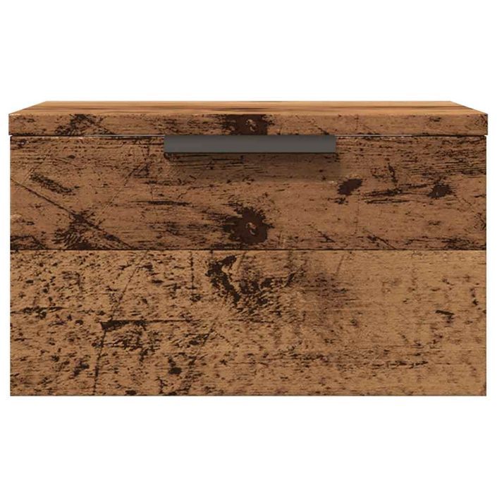 Table de chevet murale vieux bois 34x30x20 cm - Photo n°4