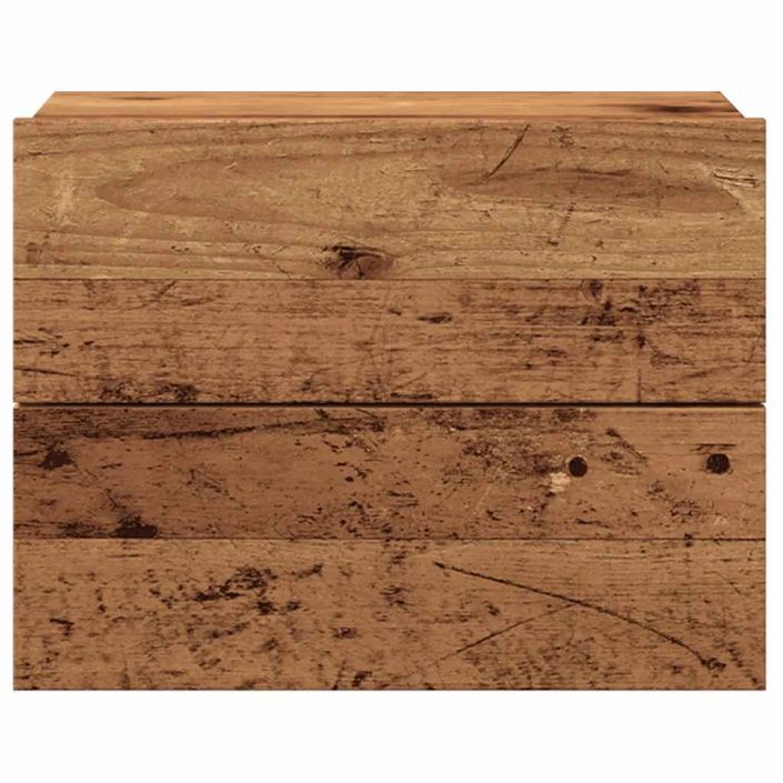 Table de chevet murale vieux bois 40x32x30 cm - Photo n°4