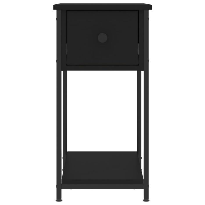 Table de chevet noir 30x60x60 cm Bois d’ingénierie - Photo n°5