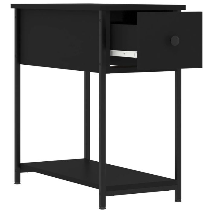 Table de chevet noir 30x60x60 cm Bois d’ingénierie - Photo n°6