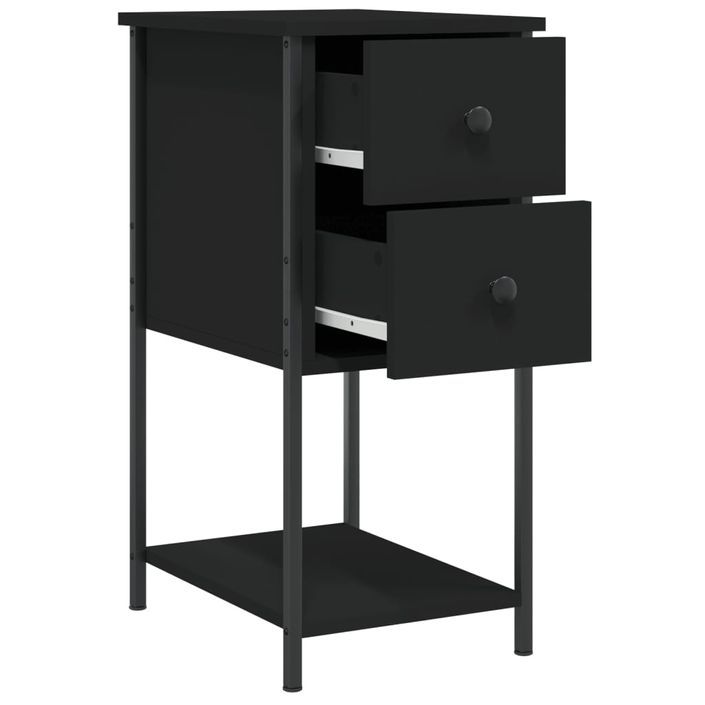 Table de chevet noir 32x42x70 cm bois d’ingénierie - Photo n°5
