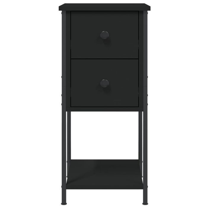 Table de chevet noir 32x42x70 cm bois d’ingénierie - Photo n°6