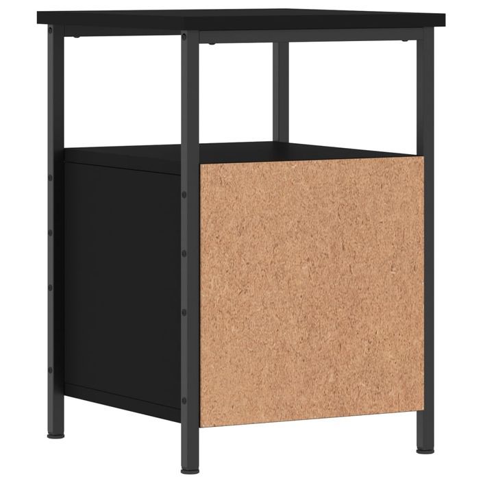Table de chevet noir 34x35,5x50 cm bois d’ingénierie - Photo n°8