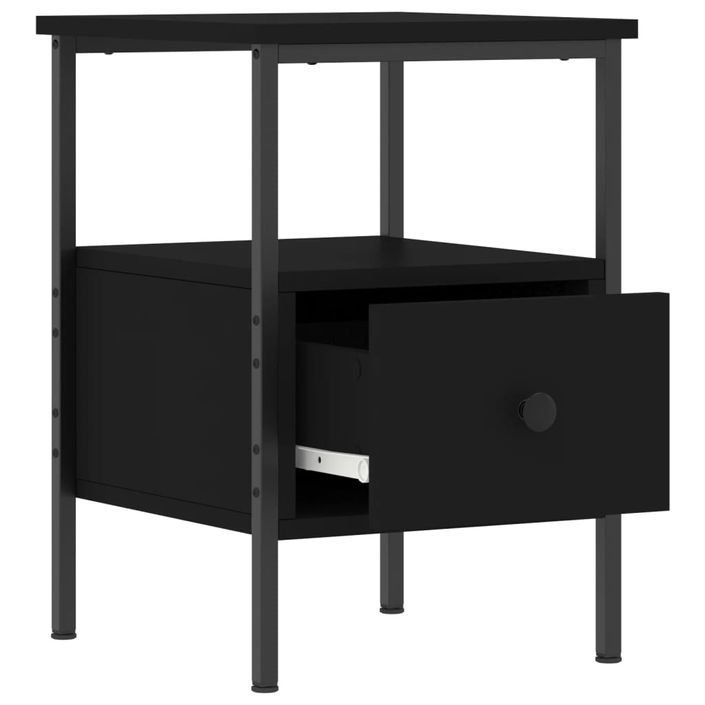 Table de chevet noir 34x36x50 cm bois d’ingénierie - Photo n°5