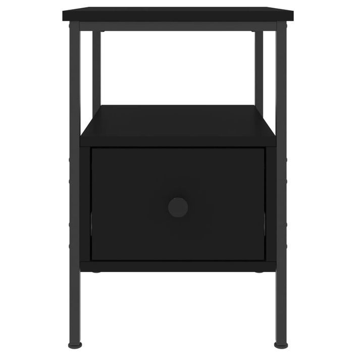 Table de chevet noir 34x36x50 cm bois d’ingénierie - Photo n°6