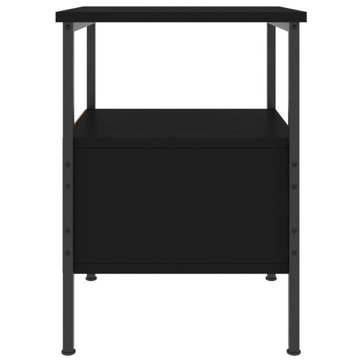Table de chevet noir 34x36x50 cm bois d’ingénierie - Photo n°7