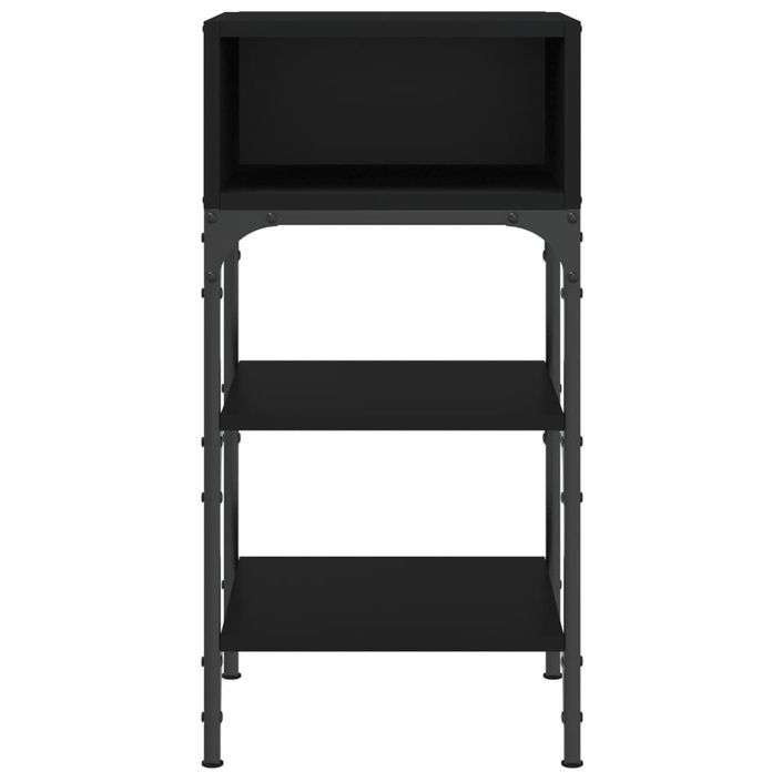 Table de chevet noir 35x34,5x70 cm bois d’ingénierie - Photo n°4