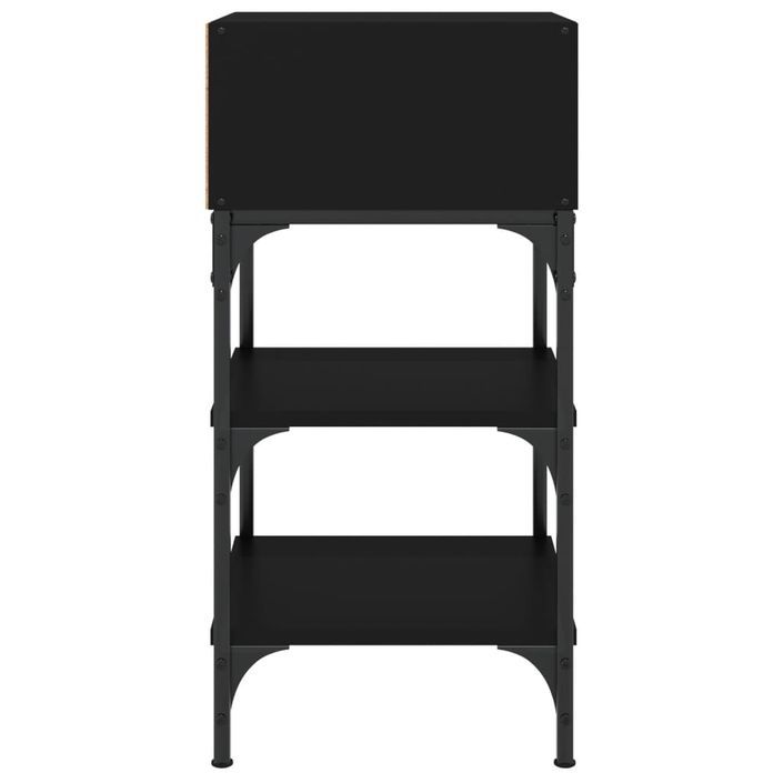 Table de chevet noir 35x34,5x70 cm bois d’ingénierie - Photo n°5