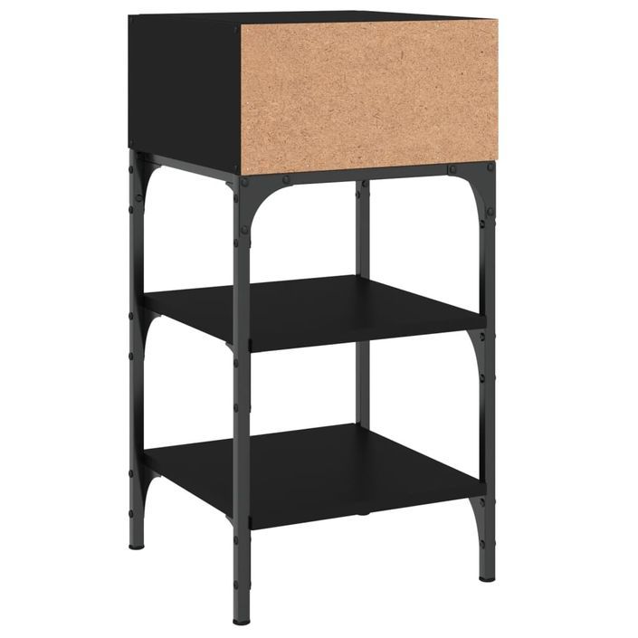 Table de chevet noir 35x34,5x70 cm bois d’ingénierie - Photo n°6