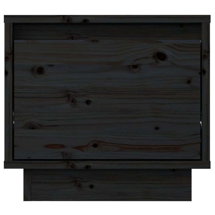 Table de chevet Noir 35x34x32 cm Bois de pin solide - Photo n°4