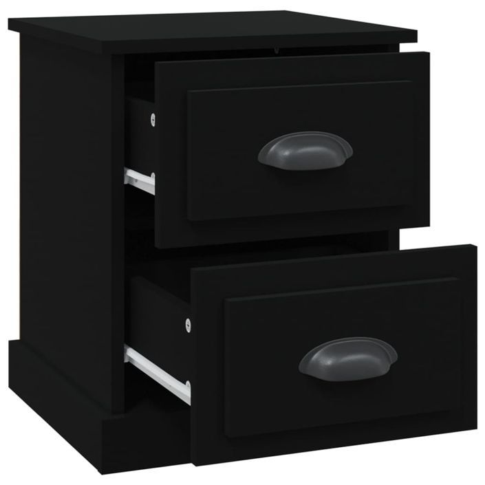 Table de chevet noir 39x39x47,5 cm bois d’ingénierie - Photo n°6