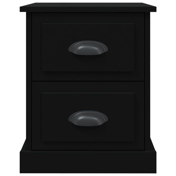 Table de chevet noir 39x39x47,5 cm bois d’ingénierie - Photo n°7