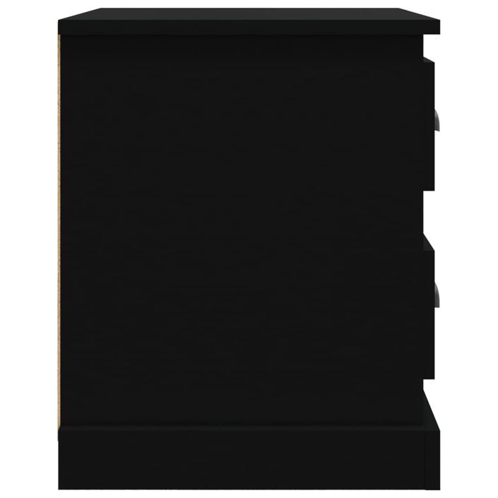 Table de chevet noir 39x39x47,5 cm bois d’ingénierie - Photo n°8