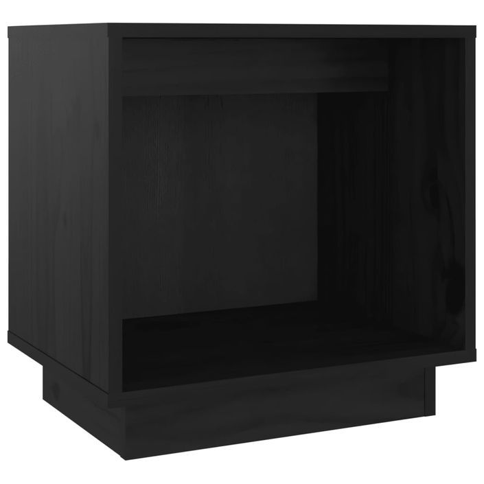 Table de chevet Noir 40x30x40 cm Bois de pin solide - Photo n°2