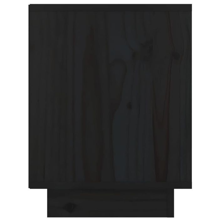 Table de chevet Noir 40x30x40 cm Bois de pin solide - Photo n°4