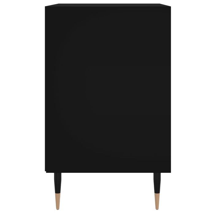 Table de chevet noir 40x30x50 cm bois d’ingénierie - Photo n°5