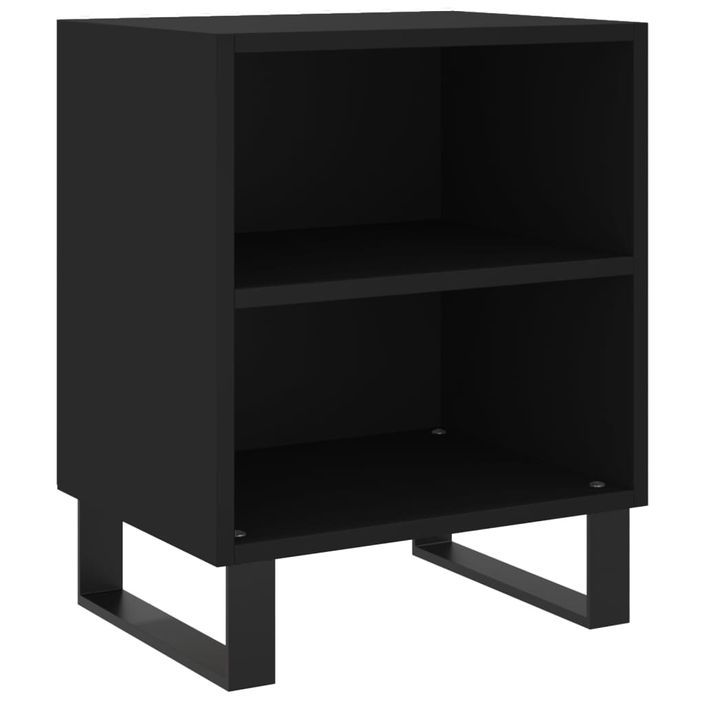 Table de chevet noir 40x30x50 cm bois d’ingénierie - Photo n°2