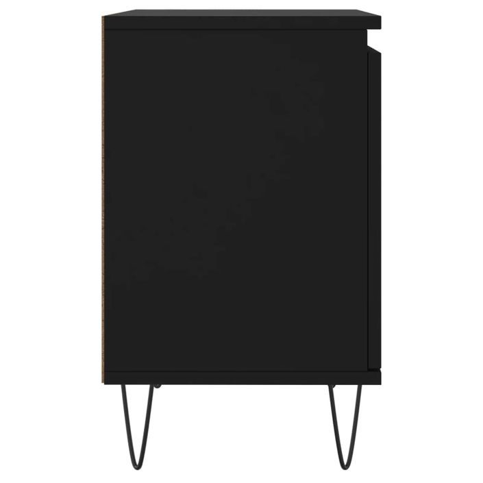 Table de chevet noir 40x30x50 cm bois d’ingénierie - Photo n°7